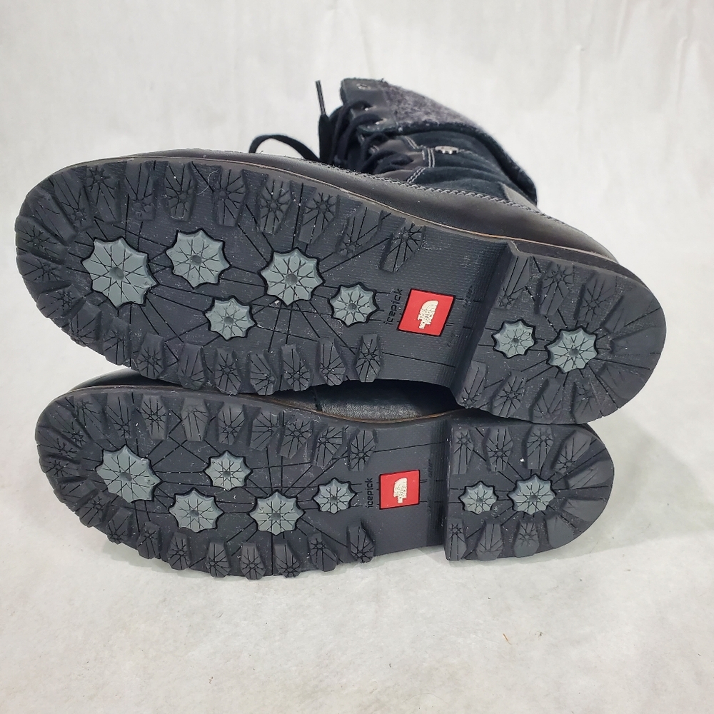 The North Face Primaloft Black Snow Boot Size 7 Waterproof Leather Suede Icepick - Picture 9 of 11